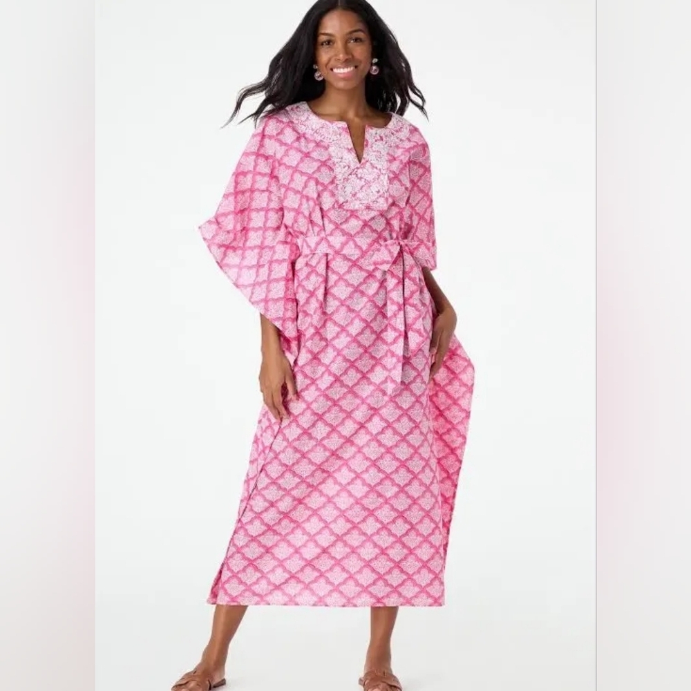 NWT Roller Rabbit Jemina Nella Embroidered Caftan